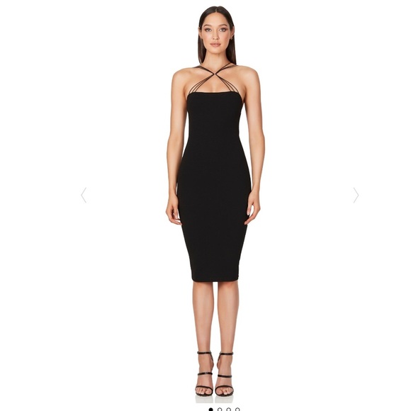 NOOKIE Trinity Two Way Midi Dress in Black - Picture 1 of 10